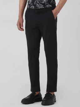 Mufti - Deep Jet Black Solid/Plain Chinos
