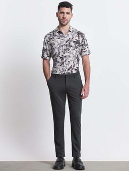 Mufti - Dark Charcoal Grey Solid/Plain Chinos