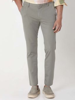 Mufti - Light Sage Green Solid/Plain Chinos