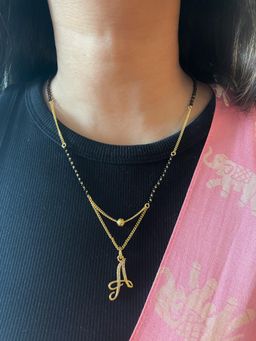 Digital Dress Room - A Cursive Letter Short Mangalsutra
