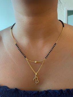 Digital Dress Room - B Cursive Letter Short Mangalsutra