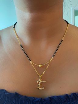 Digital Dress Room - E Cursive Letter Short Mangalsutra