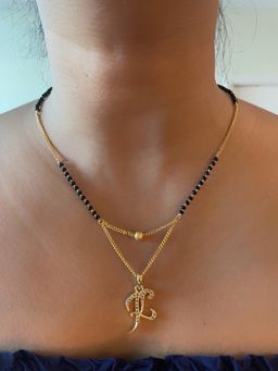 Digital Dress Room - K Cursive Letter Short Mangalsutra