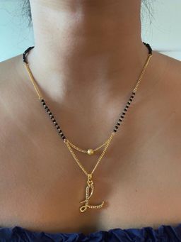 Digital Dress Room - L Cursive Letter Short Mangalsutra