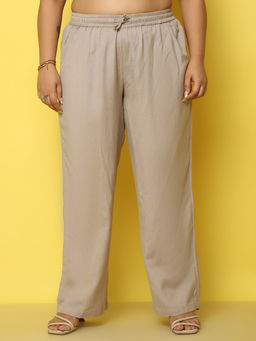 theRebelinme - Womens Stone Solid Linen Trouser