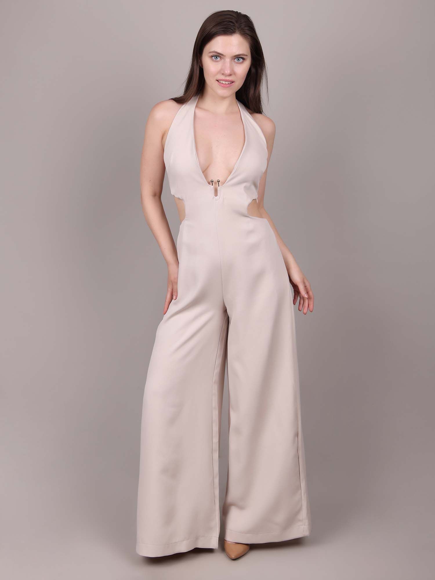 iki chic Beige Loop Backless Jumpsuit-picture-17