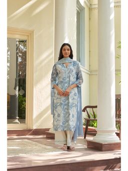 Vaayu - Powder Blue Kurta with Pant and Dupatta