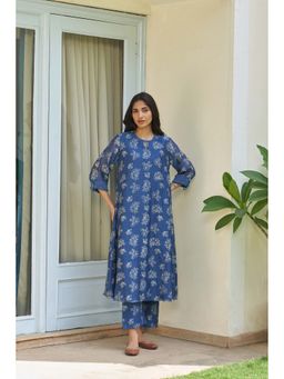Vaayu - Ocean Blue Floral Co-Ord Set