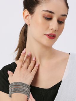 OOMPH - Oxidised Silver Bangles (Pack of 8) (2.6)