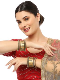 OOMPH - Gold Bridal Chuda Bangles (Pack of 10) (2.6)