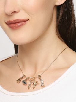 OOMPH - Gold Tone Angel Charms With Link Chain Necklaces (Pack of 5)