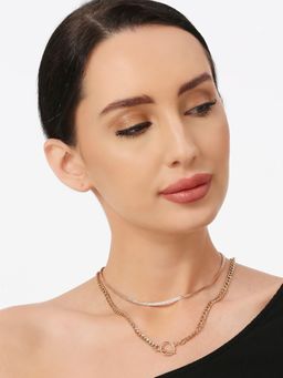 OOMPH - Gold Tone Multi Layered Multi Strand Delicate Fashion Necklace