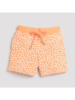 TINY GIRL - Shorts With White Print And Rib Belt - Peach