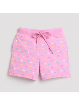 TINY GIRL - Shorts With White Print And Rib Belt - Pink