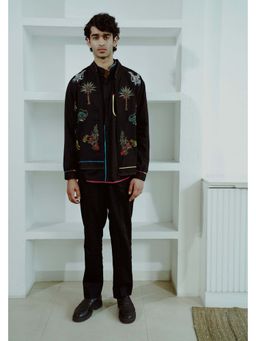 WABI SABI by Anshum-Ritesh - Black Embroidered Shirt with Pant and Jacket