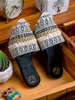 NR by Nidhi Rathi - Embellished Black Mules