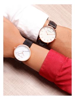 Joker and Witch - Joker & Witch Sebastian And Mia White Round Analog Couple Watch (Pack of 2) (JWCW15)