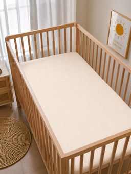 Mi Arcus - 100% Cotton Solid Baby Cot Sheet - Peach (1-3 Years)