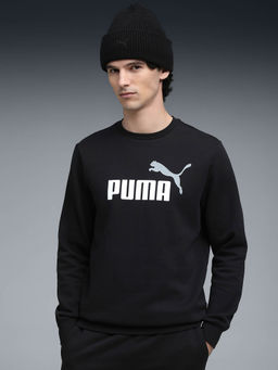 Puma - Black Essentials 2 Color Men Graphic Crew Sweatshirt