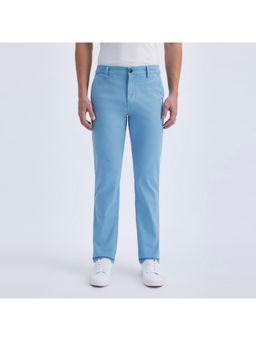 Pepe Jeans - Men Blue Overdyed Mid Rise Casual Trouser