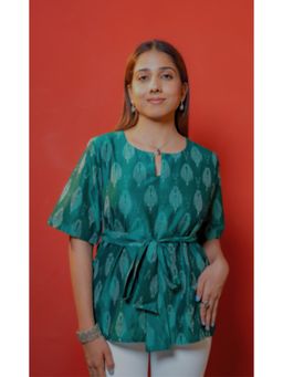 HOUSE OF LEELA - RESHA POCHAMPALLY IKAT TOP with Belt