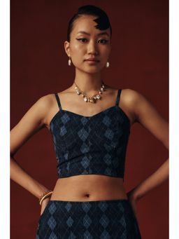 Sage By Mala - Arlequin Blue Crop Top