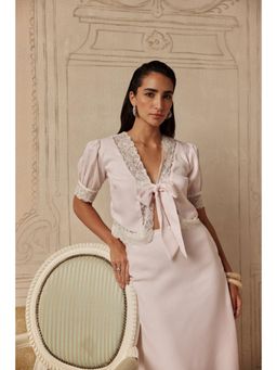 Sage By Mala - White Pompadour Bow Top