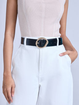 Twenty Dresses by Nykaa Fashion - Black Solid Classic Work Wear Belt