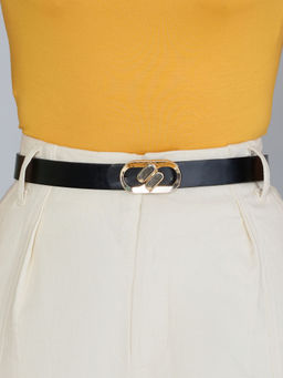 Twenty Dresses by Nykaa Fashion - Black Classic Slim Belt