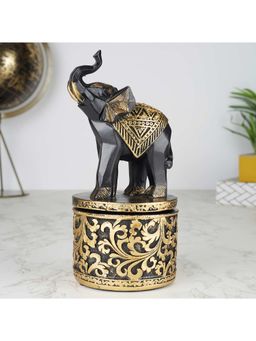 HomeTown - Miraya Polyresin Figures And Sculptures In Black-Gold Colour