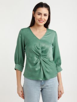 Zink London - Womens Green Solid Top