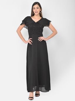 Latin Quarters - Half Sleeve Embellished Polyester Dress