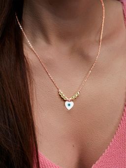 MINUTIAE - Womens Rose Gold-Plated Heart Shape Pendant Necklace