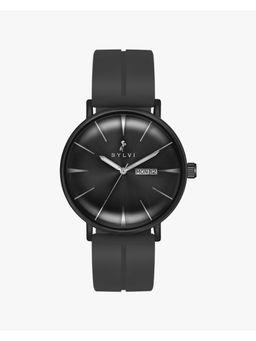 Sylvi - 3D Doom Glass Black Grey PU BELT Luxury Wrist Mens Watch -8113 PU