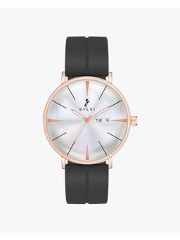 Sylvi - 3D Doom Glass White Grey PU BELT Luxury Wrist Mens Watch -8113 PU