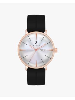 Sylvi - 3D Doom Glass White Black PU BELT Luxury Wrist Mens Watch -8113 PU