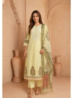 PANCHRANGA - Lemon Yellow Aarini Kurta with Pant & Dupatta