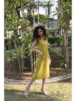 HANDME - Daffodil Warm Glow A-Line Midi Dress