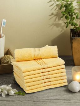 KOPA - Quick Dry 100% Cotton Soft Terry Towel -8Pc Face Towel D'Ross Solid-Yellow