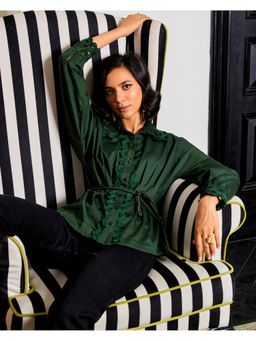 Style Island - Green Wave Shirt for Women