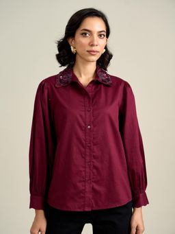 Style Island - Erin Wine Shirt for Women