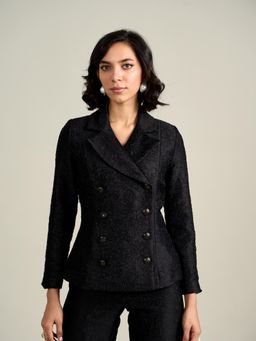 Style Island - Black Woven Blazer