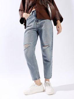 High Star - Women Blue Solid Jeans