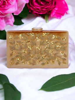 Toobacraft - Embellished Box Clutch - Gold
