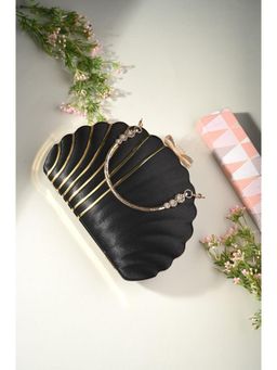 Toobacraft - Embellished Half Moon Clutch - Black