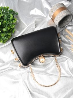 Toobacraft - Embellished Box Clutch - Black