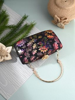 Toobacraft - Printed Embellished Box Clutch - Black