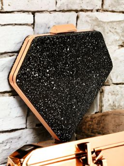 Toobacraft - Embellished Box Clutch - Black