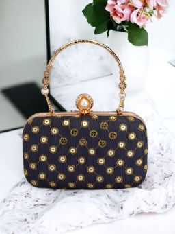 Toobacraft - Embellished Box Clutch - Black