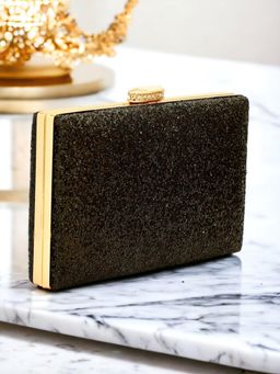 Toobacraft - Embellished Box Clutch - Black
